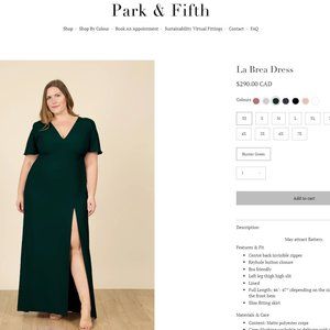 Park & Fifth Hunter Green La Brea Dress